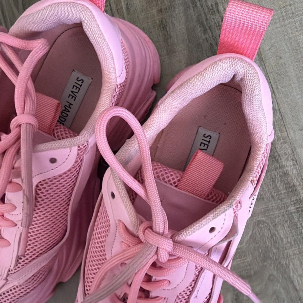 Steve Madden Possession Chunky Sneakers PINK Neon Women's 7M Athletic Shoes Y2K - Picture 3 of 9